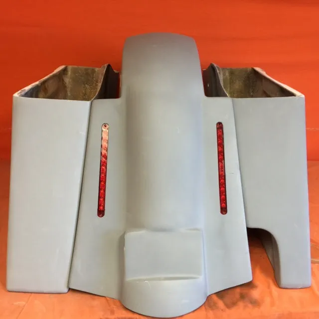 Harley Davidson Bagger 6" Stretched Extended Bags with LED Lights Right Side Cut Fender