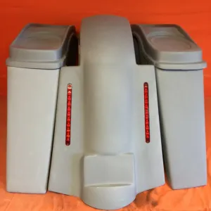 Harley Davidson Bagger 6" Stretched Saddlebags With Dual 6.5" Lids - No Cut Outs - LED Lights Fender