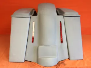 Harley Davidson Bagger 6" Stretched Saddlebags With Standard Lids - No Cut Outs - LED Lights Fender