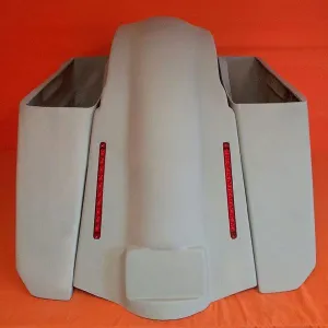 Harley Davidson Softail 5" Stretched Extended Saddlebags No Cut Outs LED Fender   No Lids