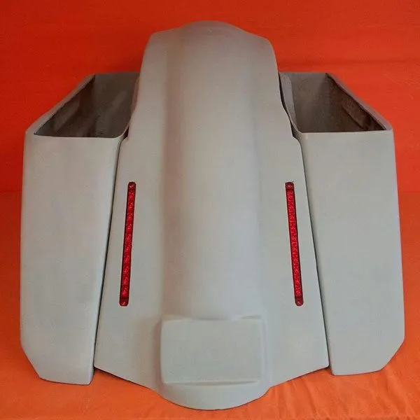 Harley Davidson Softail 5" Stretched Extended Saddlebags No Cut Outs LED Fender   No Lids