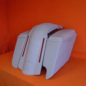 Harley Davidson Softail Heritage 5" Stretched Extended Saddlebags Right CutOut LED Fender   Lids