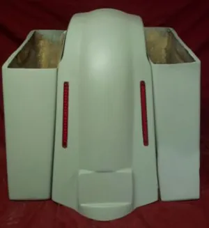 Harley Davidson Touring 4" Extended Saddlebags No Lids LED Lights Fender No Cutouts