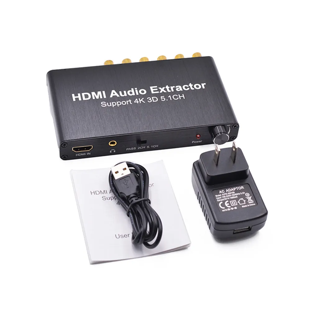 HDMI Audio Extractor Stereo Audio Converter Support 1080P 4K  Black European regulations