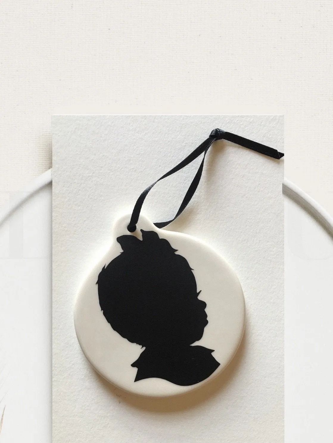 Heirloom Custom Hand-Cut Silhouette Porcelain Ornament