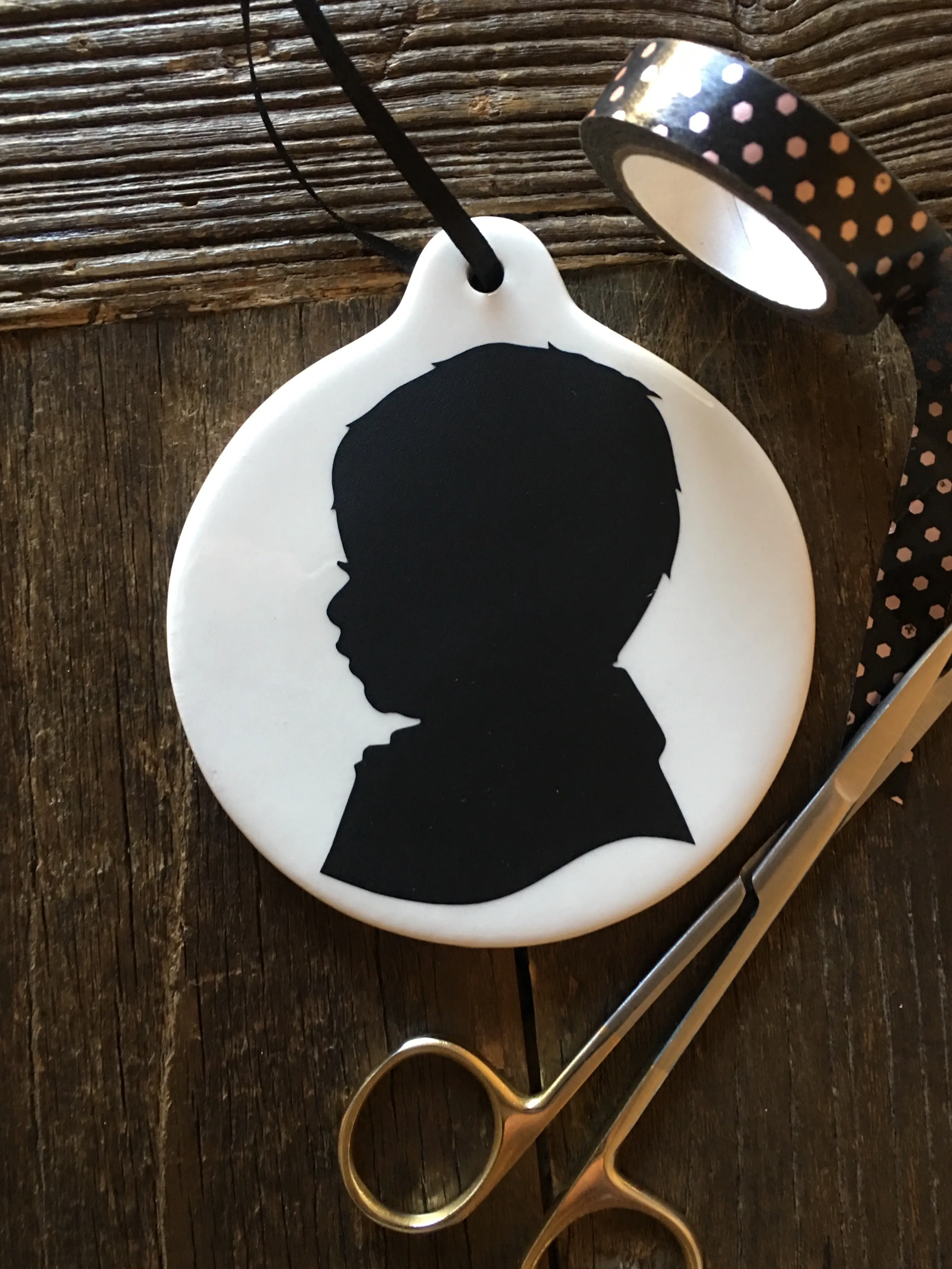 Heirloom Custom Hand-Cut Silhouette Porcelain Ornament