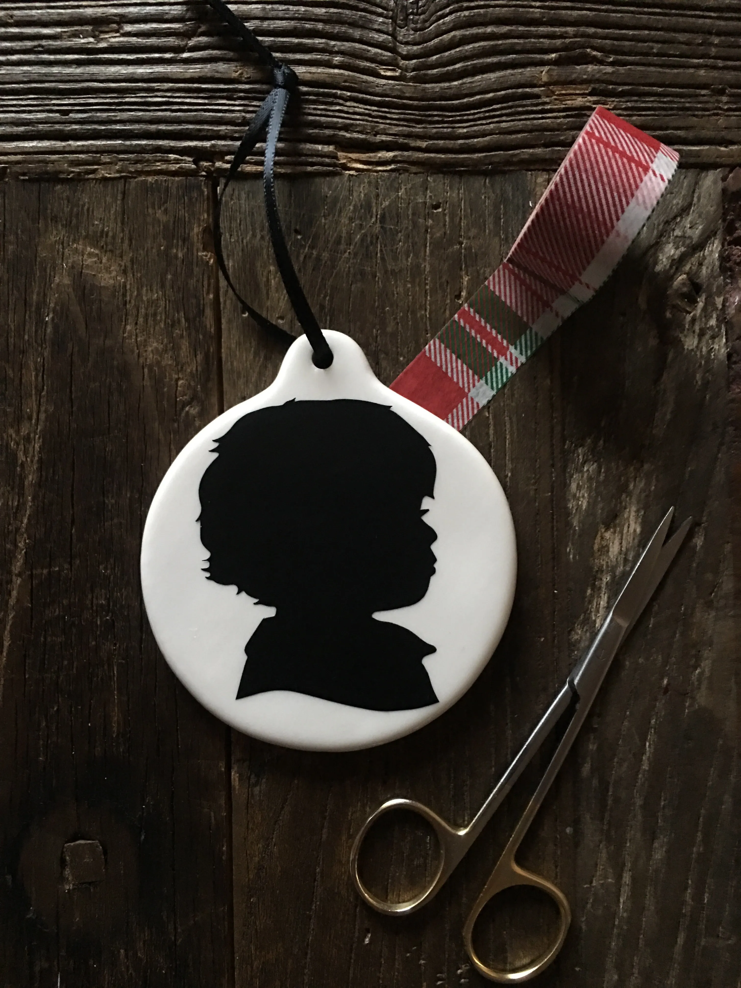 Heirloom Custom Hand-Cut Silhouette Porcelain Ornament