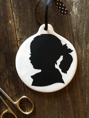 Heirloom Custom Hand-Cut Silhouette Porcelain Ornament