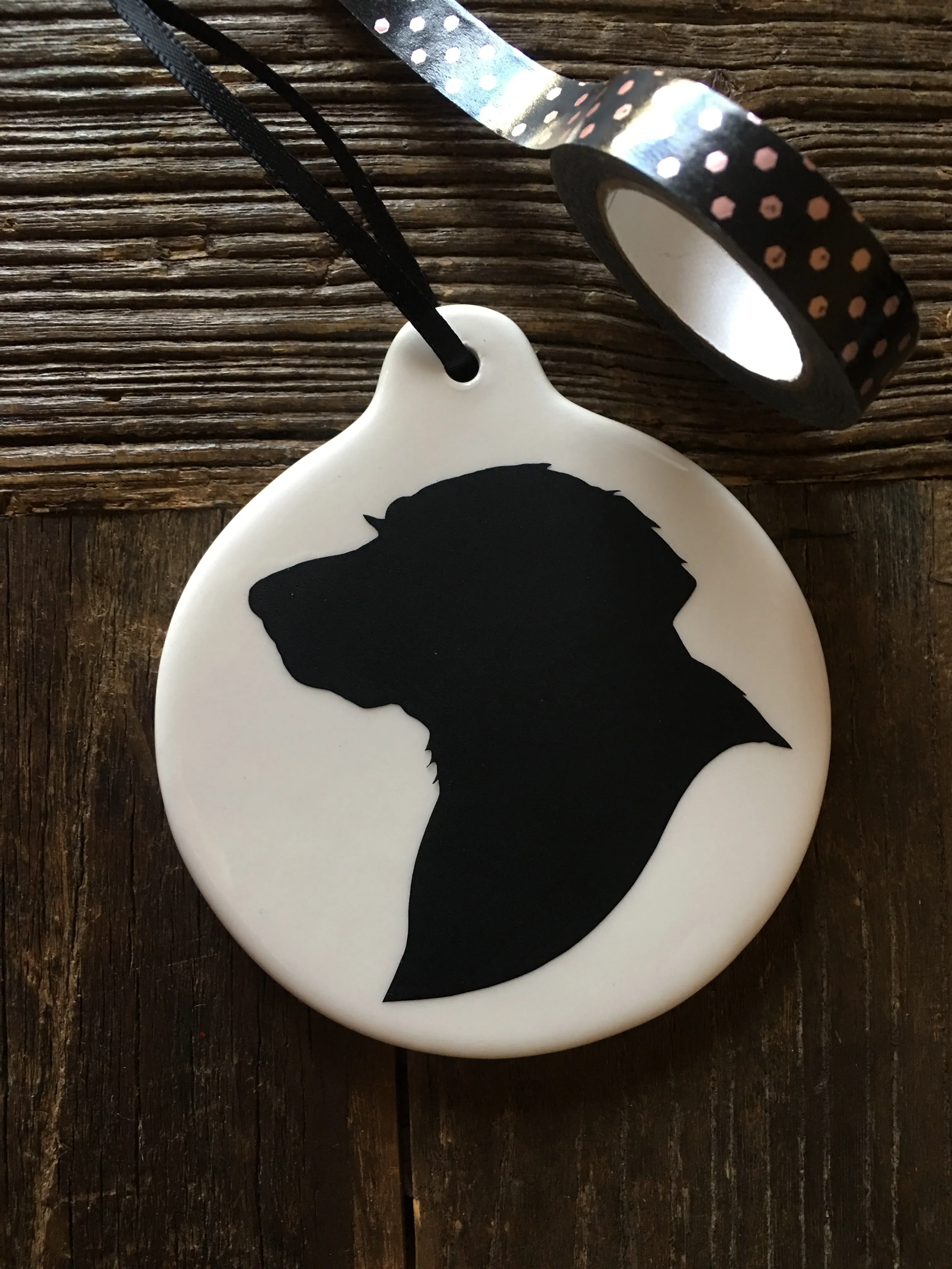 Heirloom Custom Hand-Cut Silhouette Porcelain Ornament