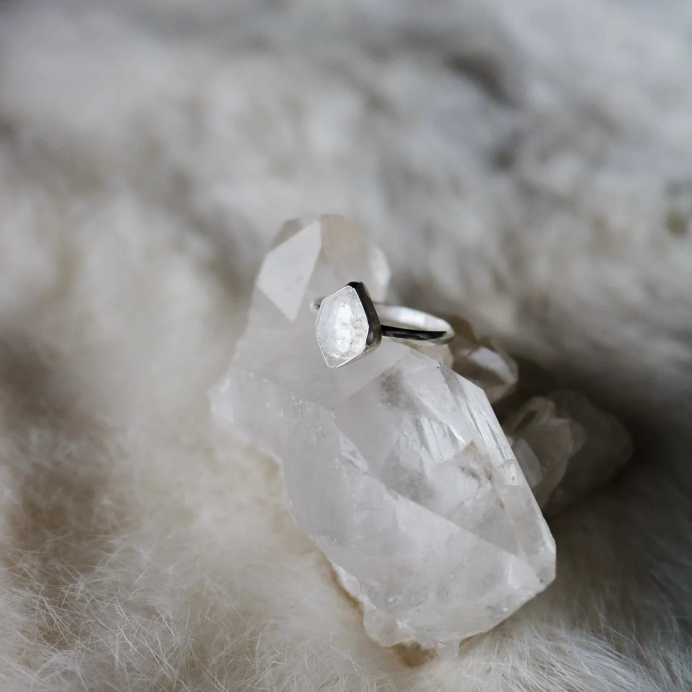 Herkimer Diamond   Sterling Silver Engagement Ring // Made to Order
