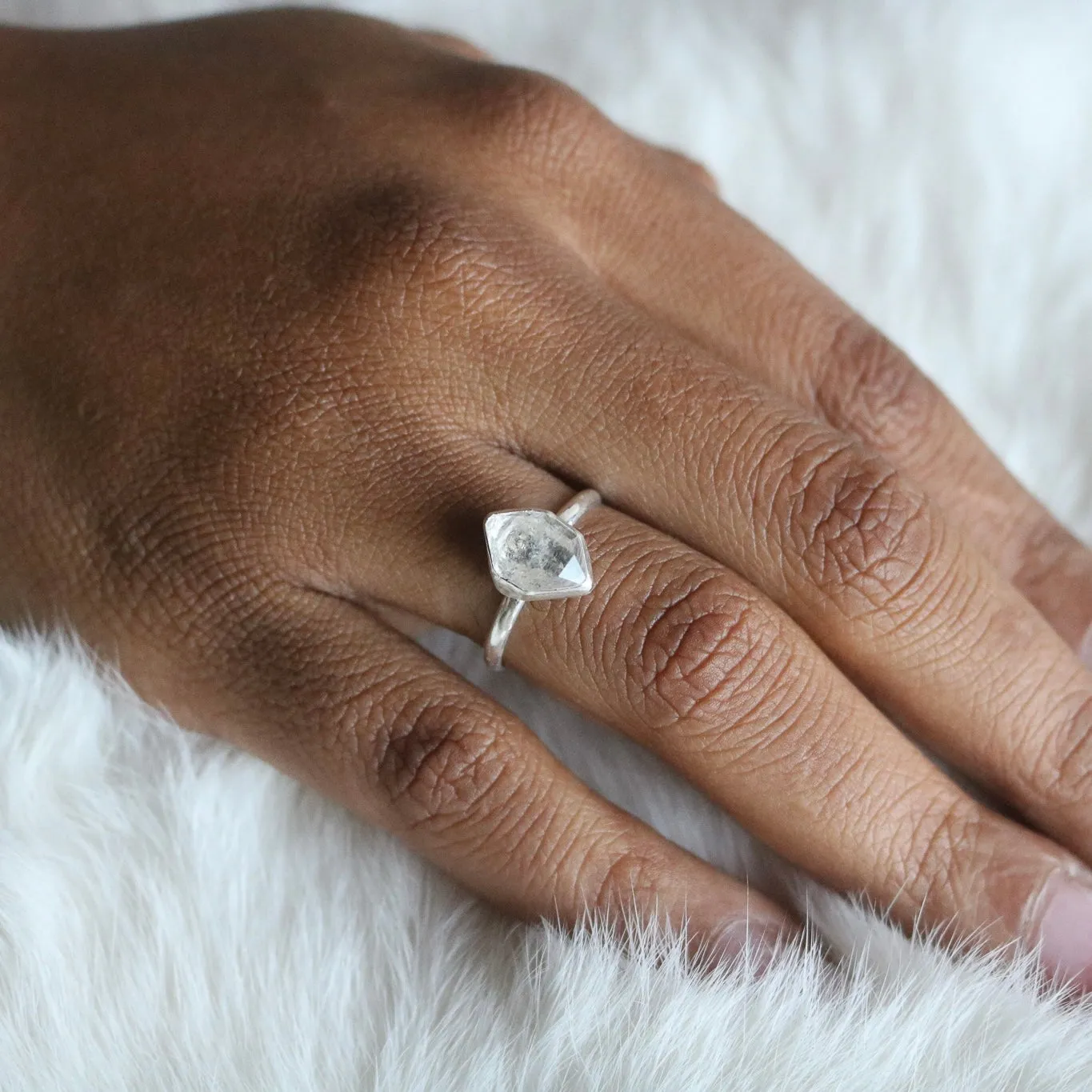 Herkimer Diamond   Sterling Silver Engagement Ring // Made to Order