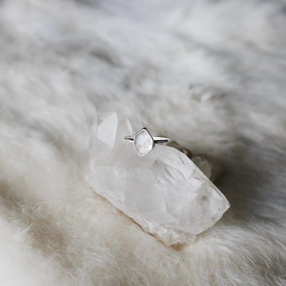 Herkimer Diamond   Sterling Silver Engagement Ring // Made to Order