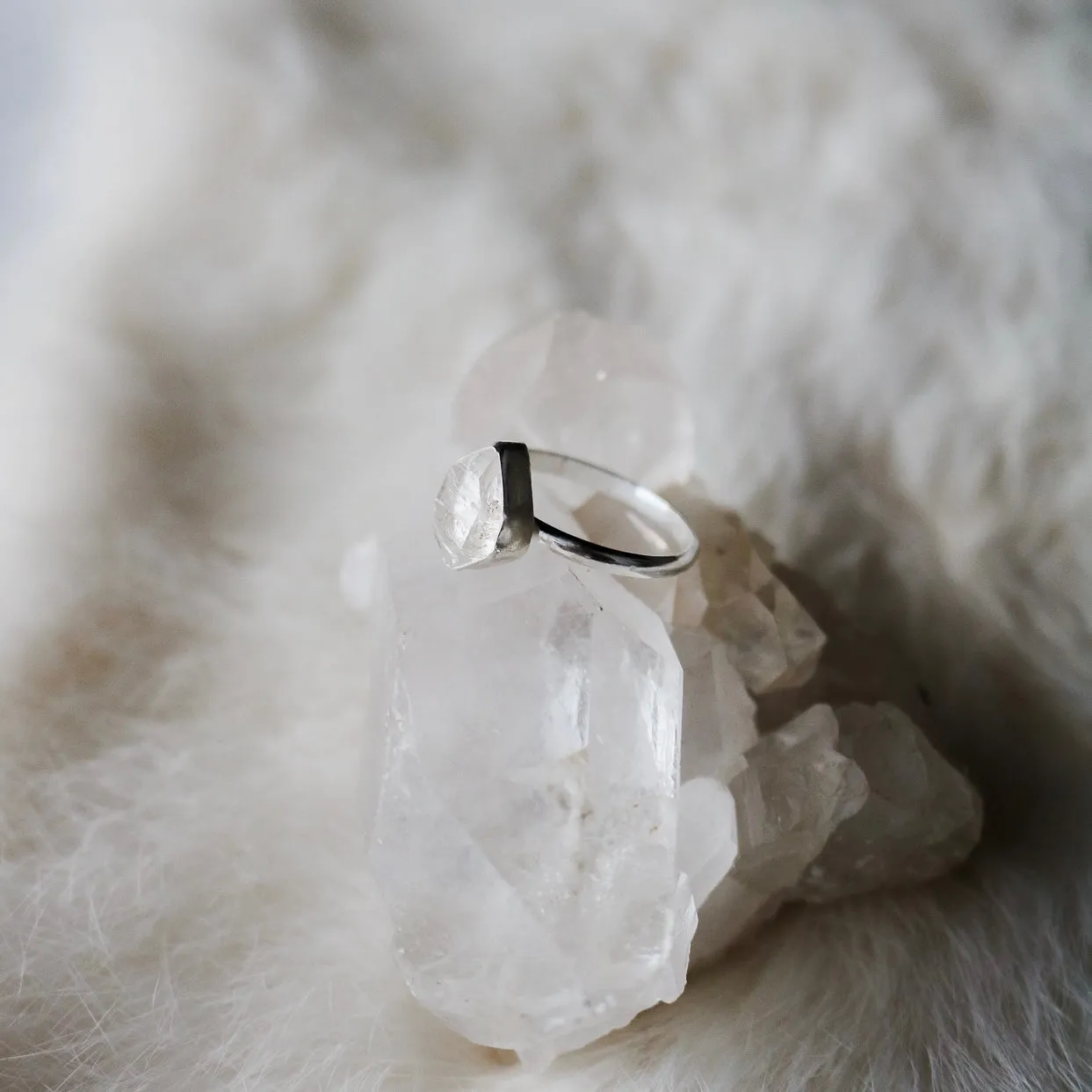 Herkimer Diamond   Sterling Silver Engagement Ring // Made to Order