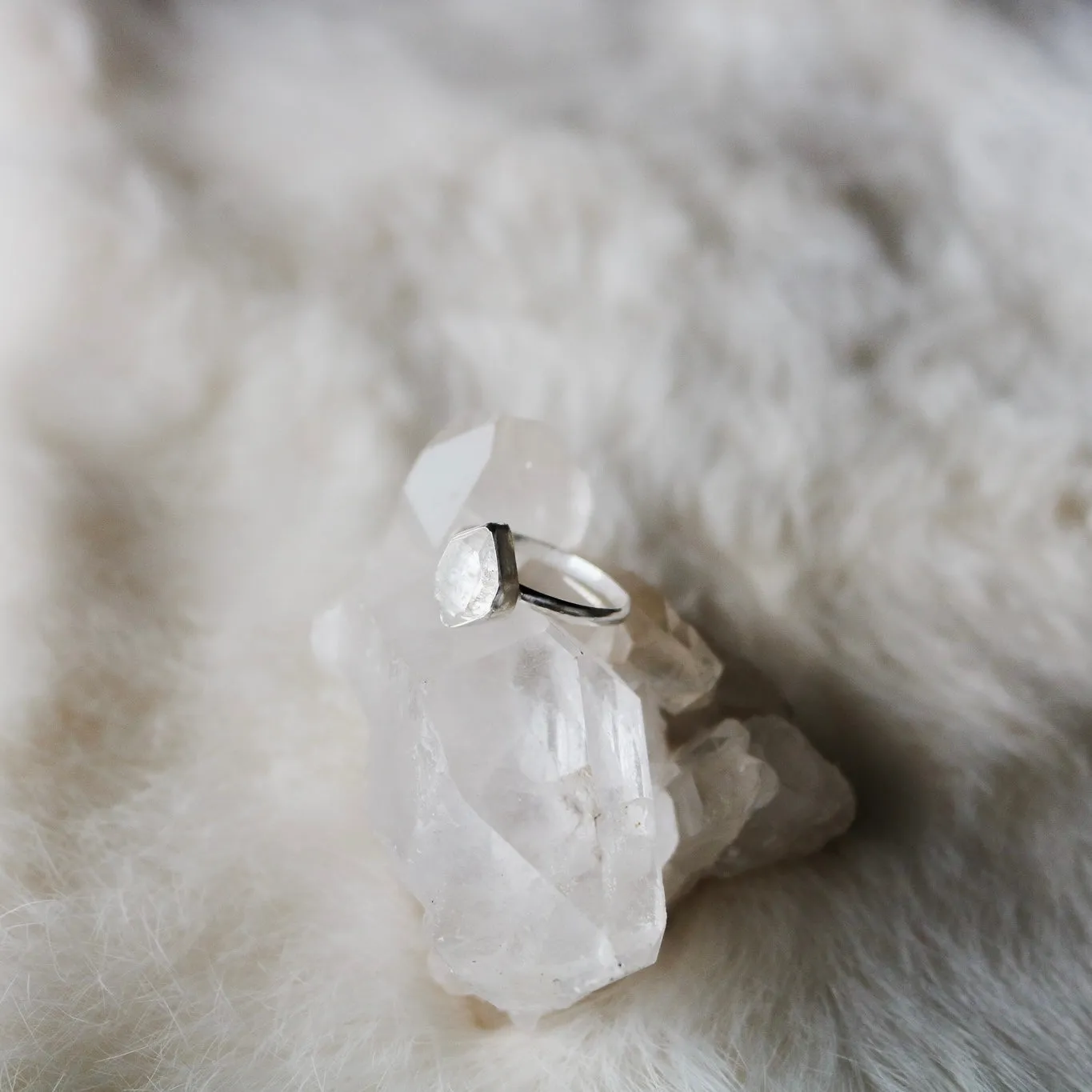 Herkimer Diamond   Sterling Silver Engagement Ring // Made to Order