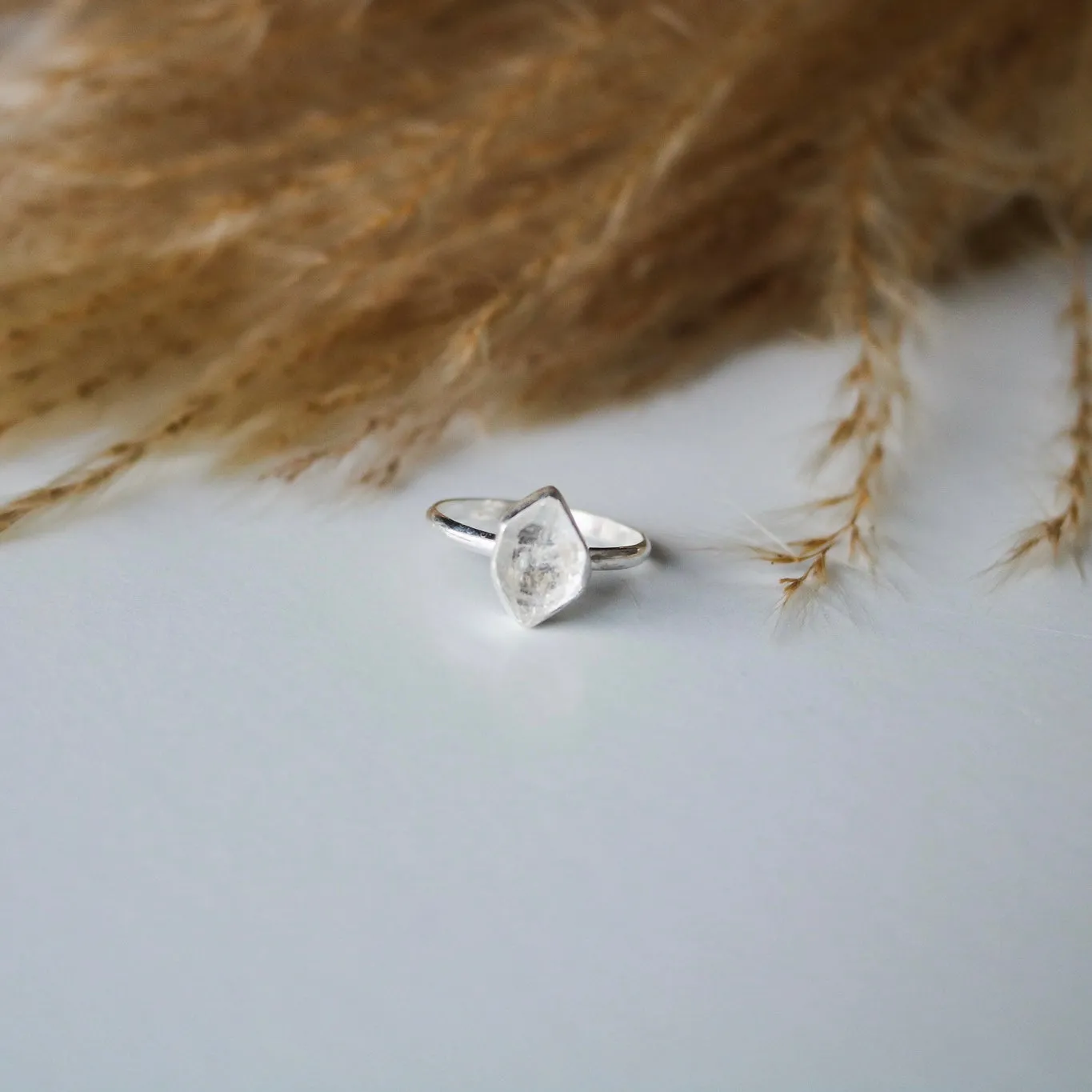 Herkimer Diamond   Sterling Silver Engagement Ring // Made to Order