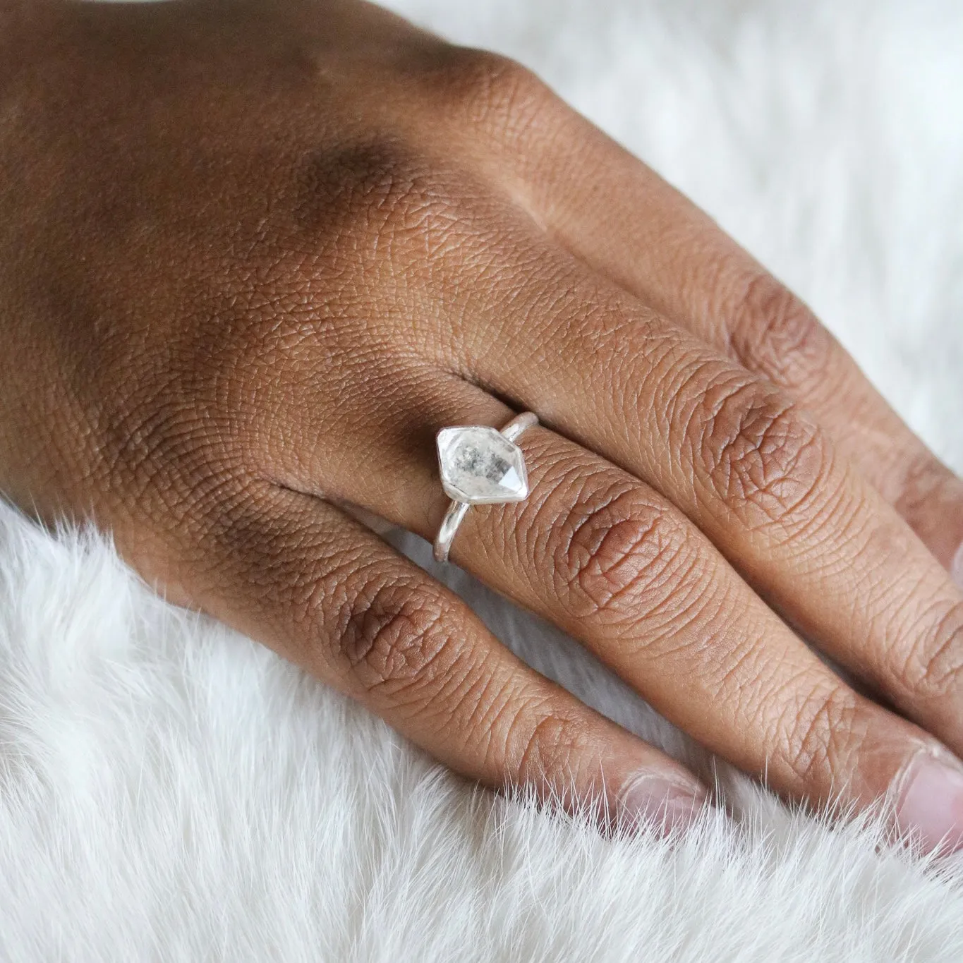Herkimer Diamond   Sterling Silver Engagement Ring // Made to Order