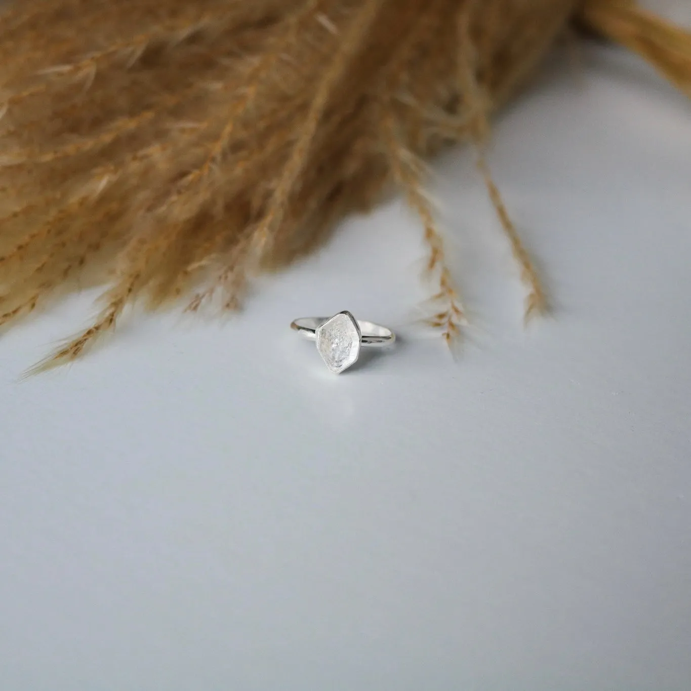 Herkimer Diamond   Sterling Silver Engagement Ring // Made to Order