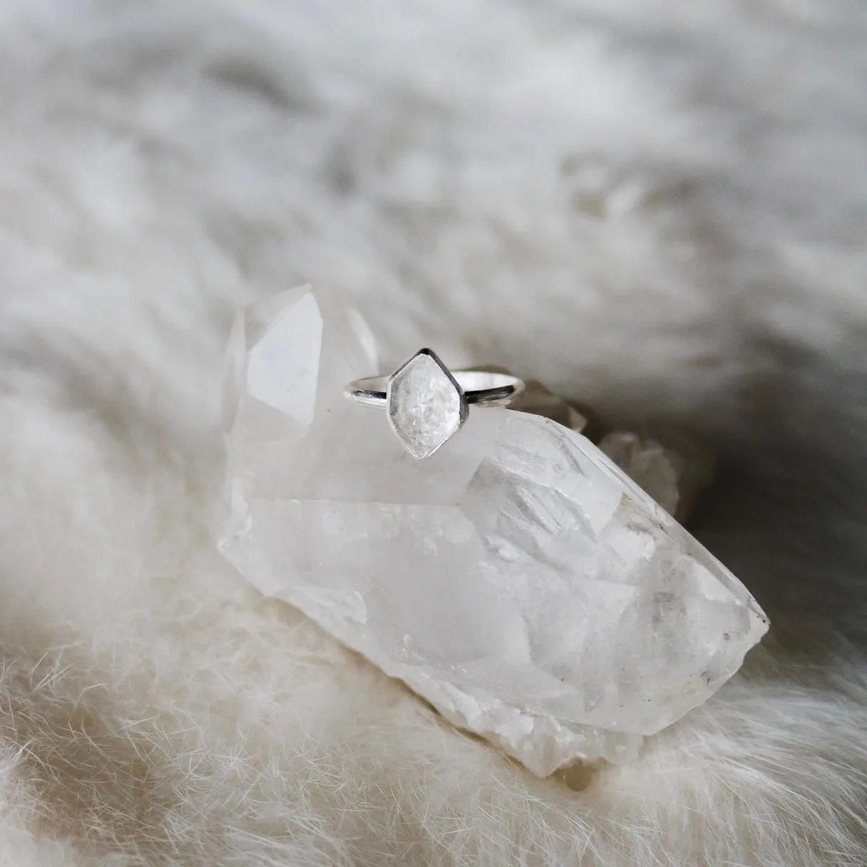 Herkimer Diamond   Sterling Silver Engagement Ring // Made to Order