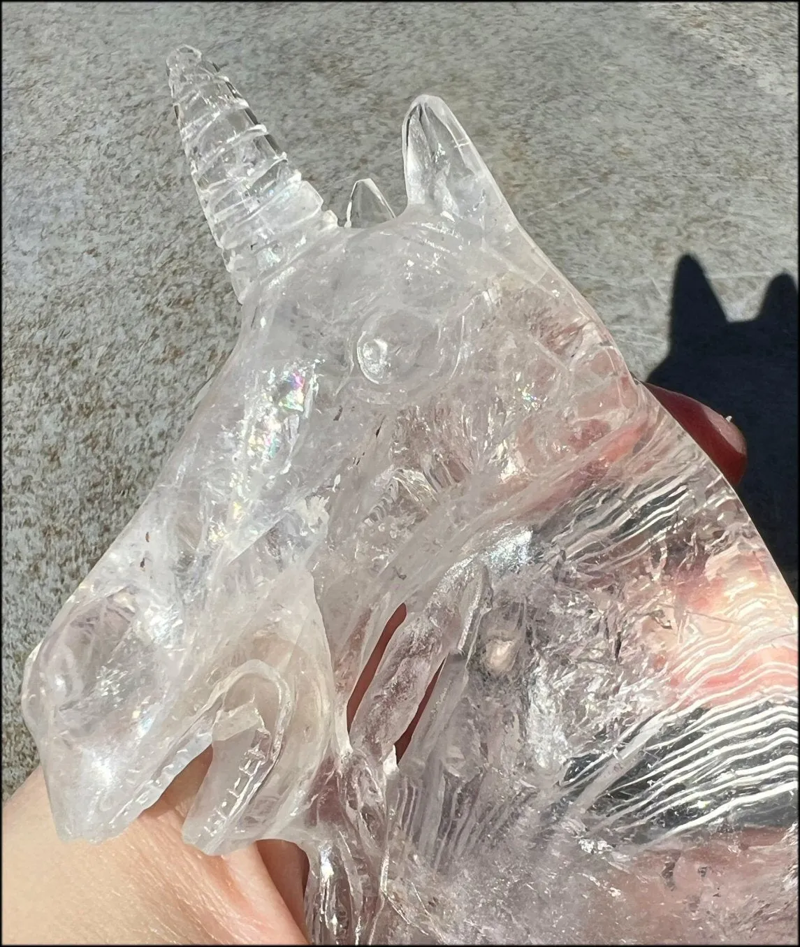 ~High Quality~ QUARTZ Unicorn Bust with Hematite, Rainbows - with Synergy 5  years
