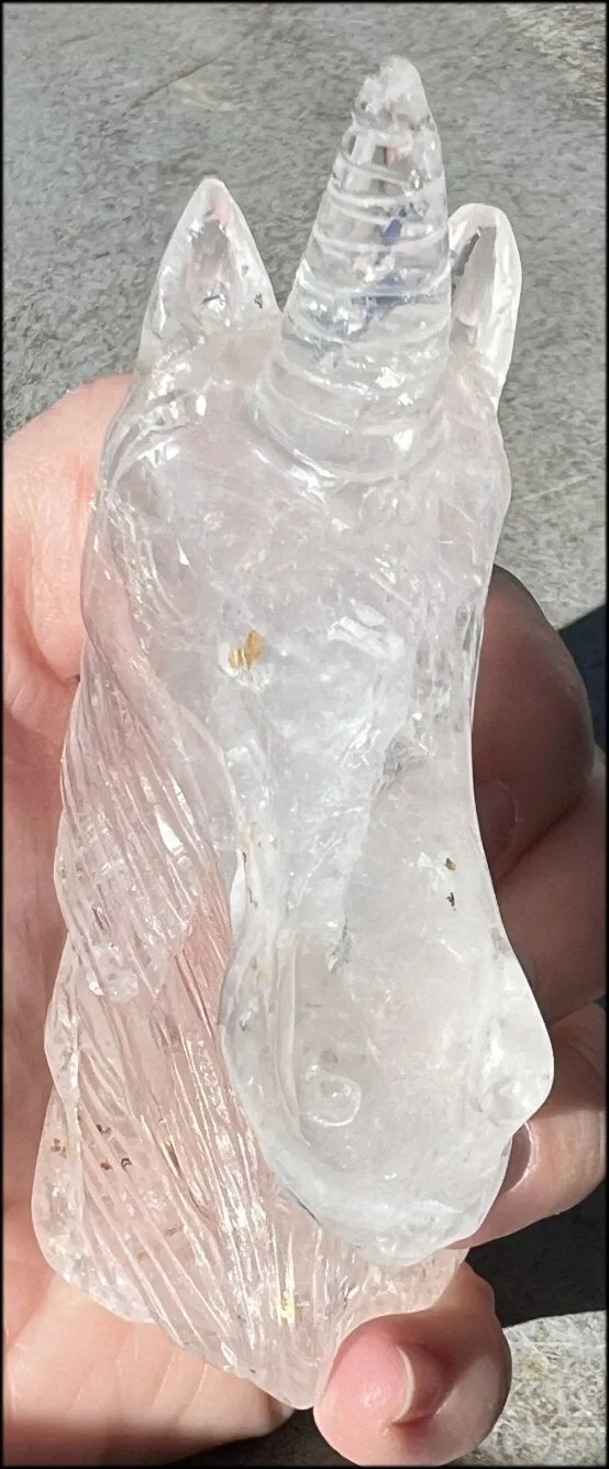 ~High Quality~ QUARTZ Unicorn Bust with Hematite, Rainbows - with Synergy 5  years