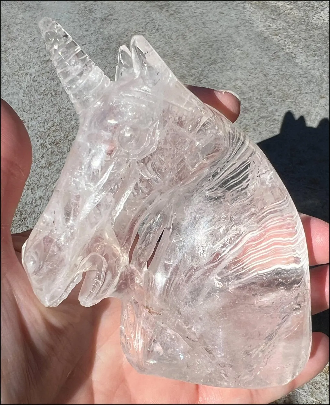 ~High Quality~ QUARTZ Unicorn Bust with Hematite, Rainbows - with Synergy 5  years