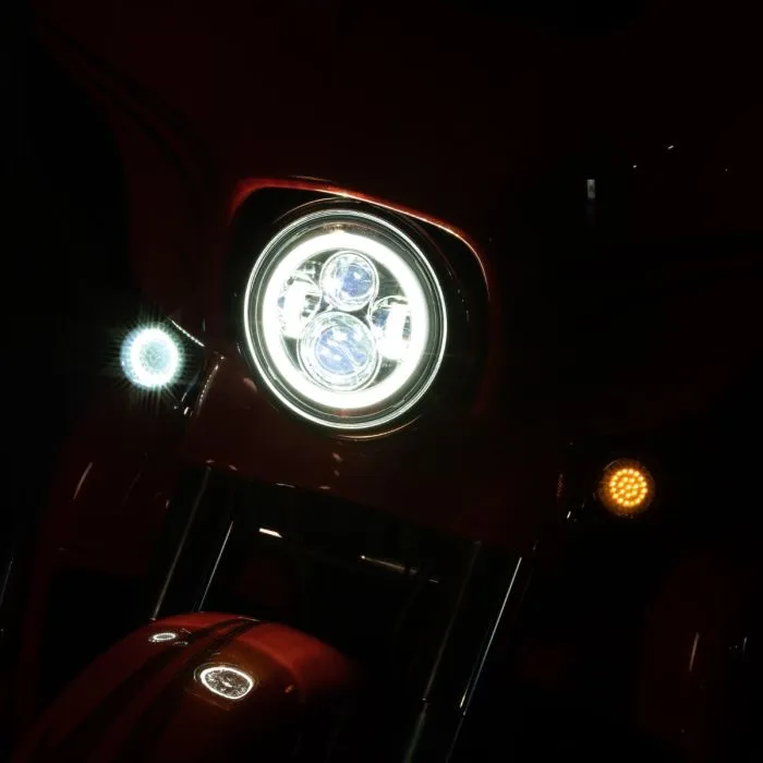 HOGWORKZ® HALOMAKER® LED Front Turn Signals for Harley-Davidson® | 1157 Base, Bullet Lens