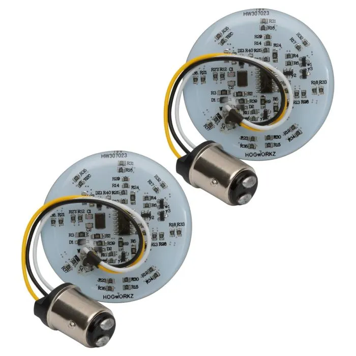 HOGWORKZ® Sequentialz™ LED Front Turn Signals for Harley-Davidson® | 1157 Base, Bullet Lens