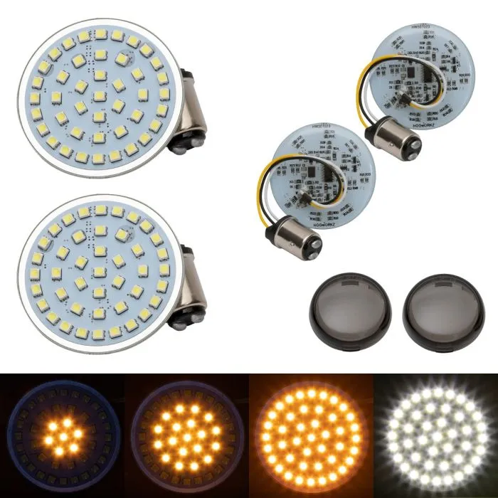 HOGWORKZ® Sequentialz™ LED Front Turn Signals for Harley-Davidson® | 1157 Base, Bullet Lens