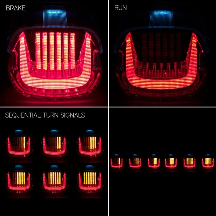 HOGWORKZ® Uproar Sequential LED Taillight w/ Plate Light | Clear