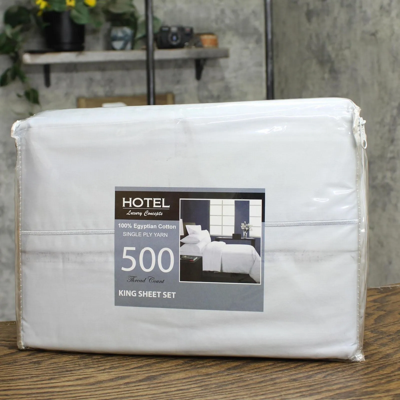Hotel Concepts 500 Thread Count Sateen 4-Piece Sheet Set 7233002 Ocean Blue King