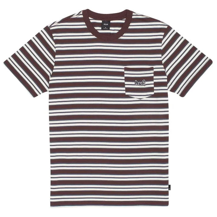 HUF Jett Stripe S/S Knitted Top - Deep Mahogany