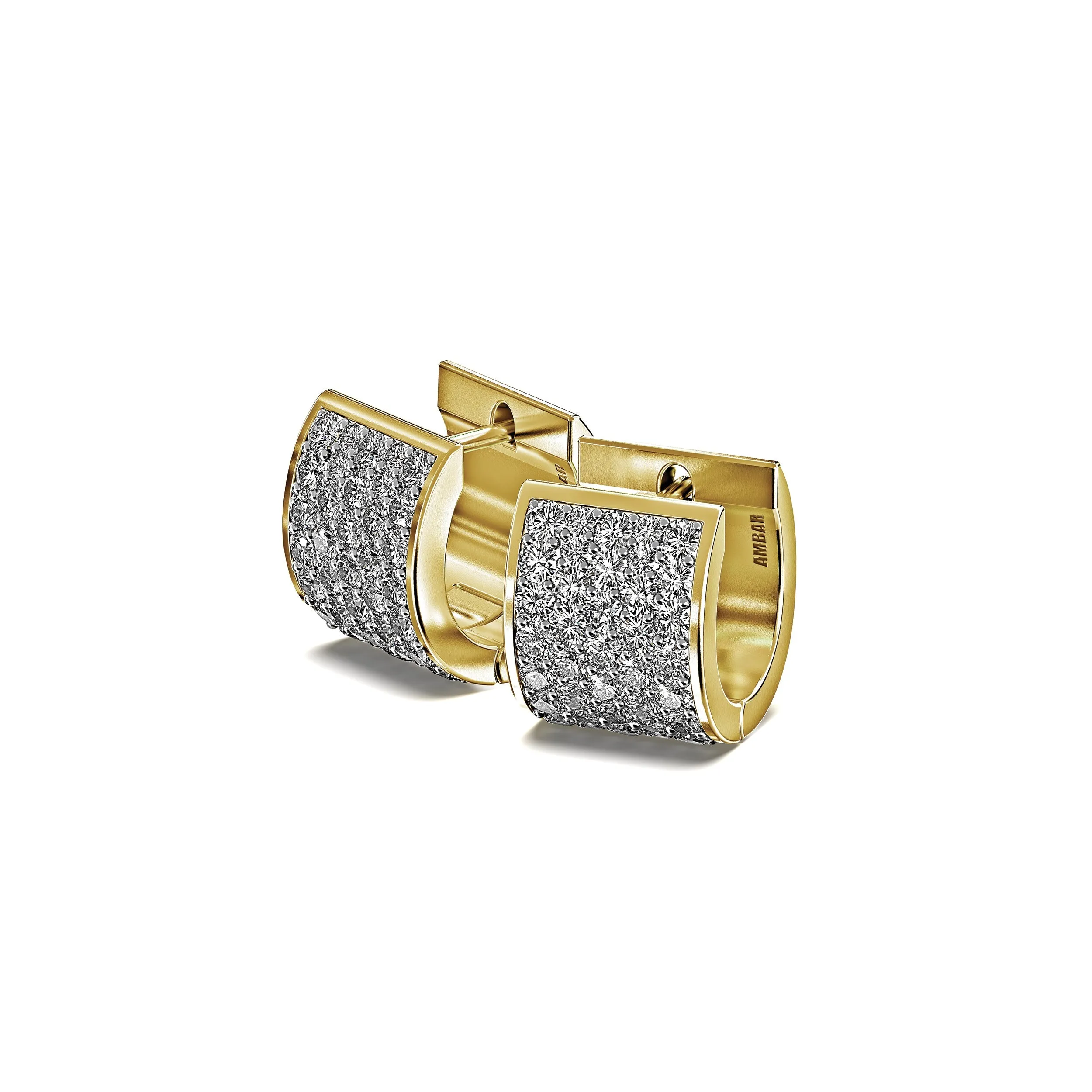 HUG5PVYG 18KT YG Pave Diamond Earrings