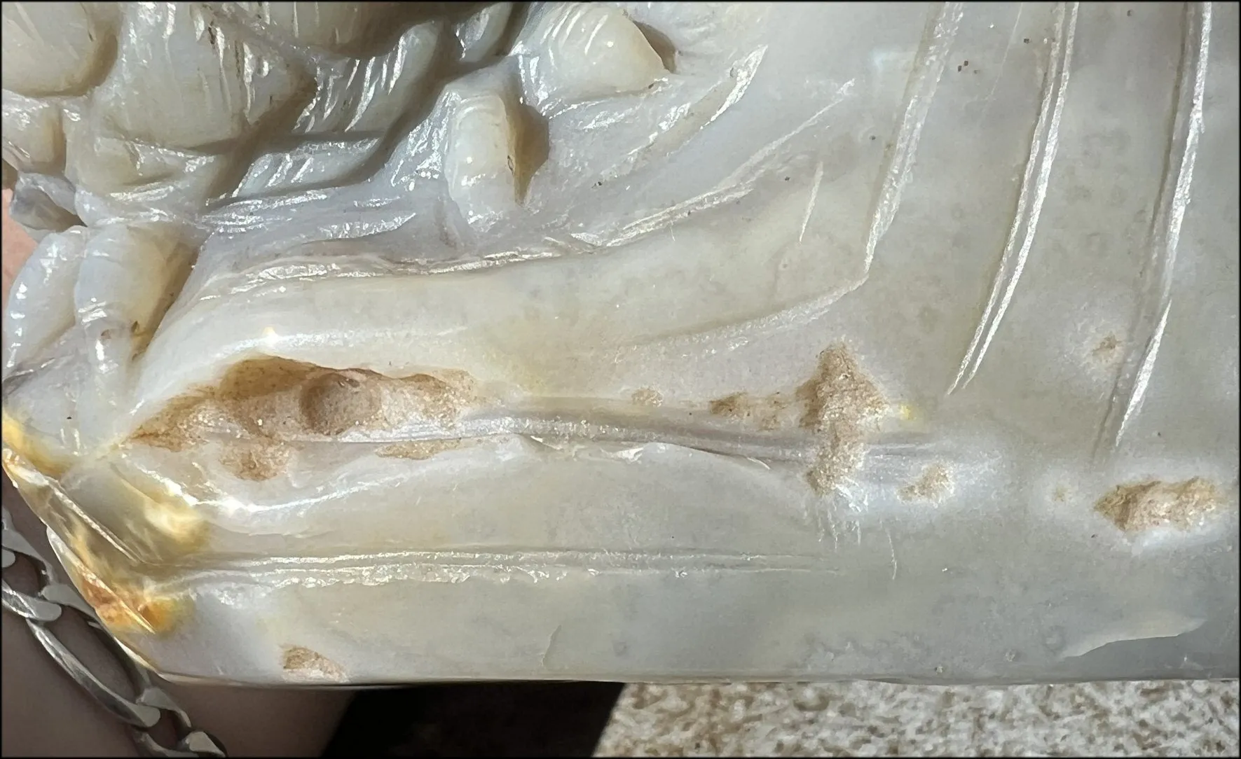 HUGE 7lbs  Dendritic Agate OWL Family Carving with Moss Agate inclusions