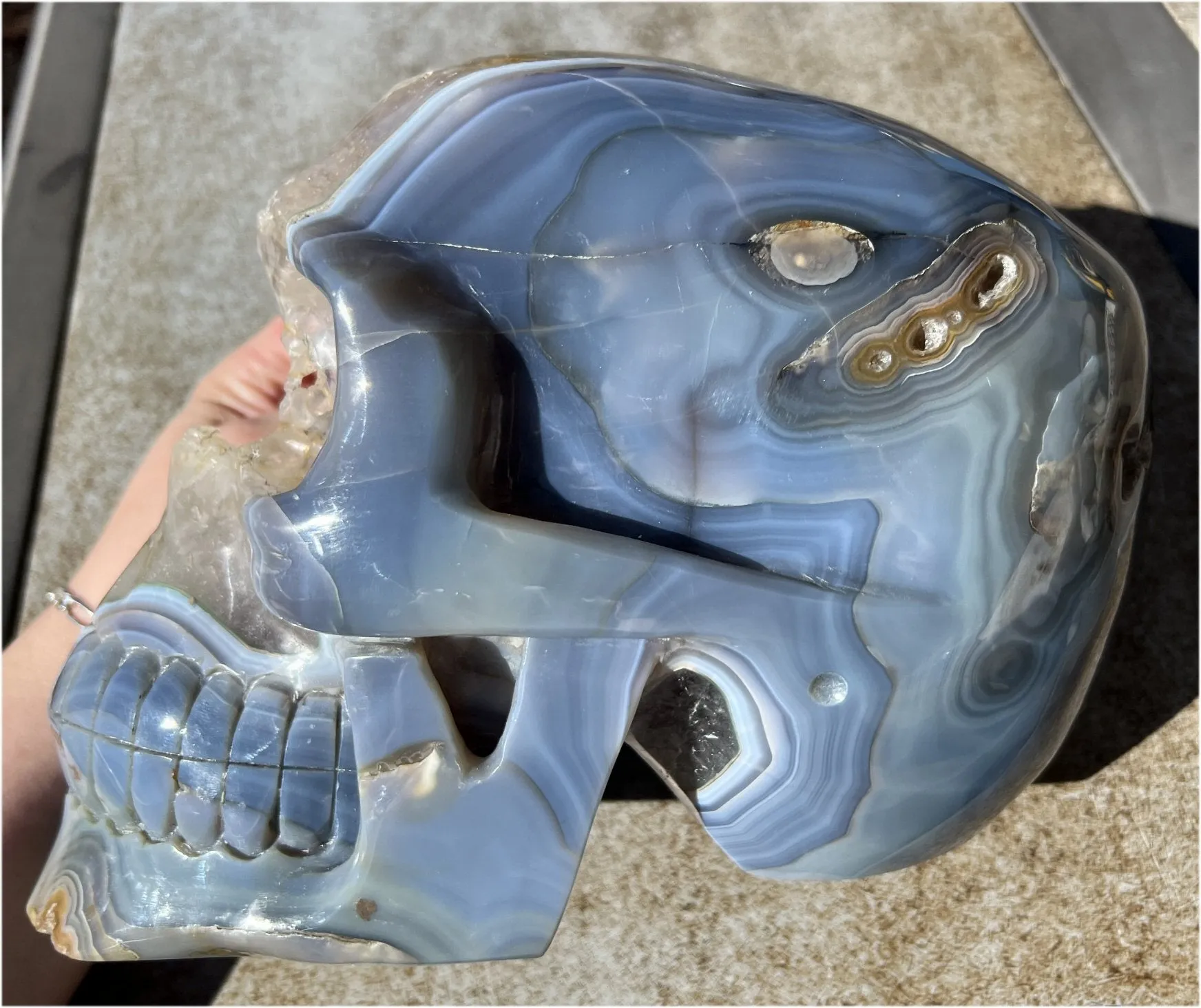 Huge AMETHYST GEODE Crystal Skull with Chlorite, Hematite, Dendritic inclusions, AMAZING Vugs - 20lbs 