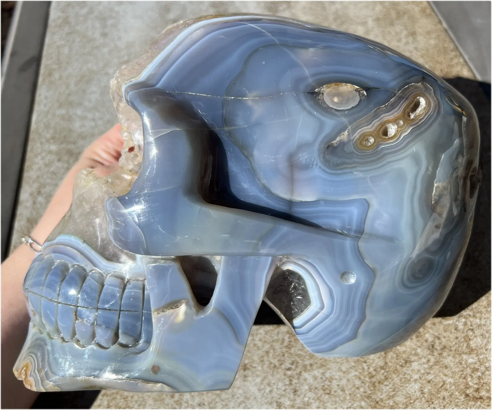 Huge AMETHYST GEODE Crystal Skull with Chlorite, Hematite, Dendritic inclusions, AMAZING Vugs - 20lbs 