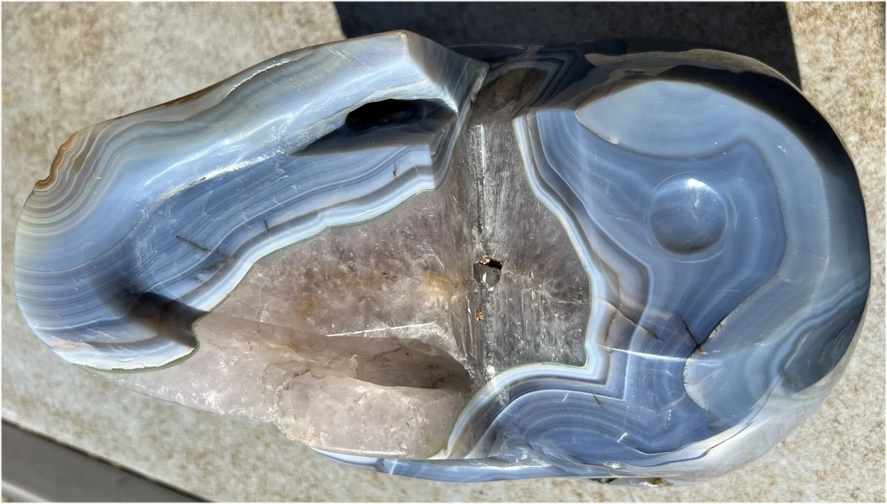 Huge AMETHYST GEODE Crystal Skull with Chlorite, Hematite, Dendritic inclusions, AMAZING Vugs - 20lbs 