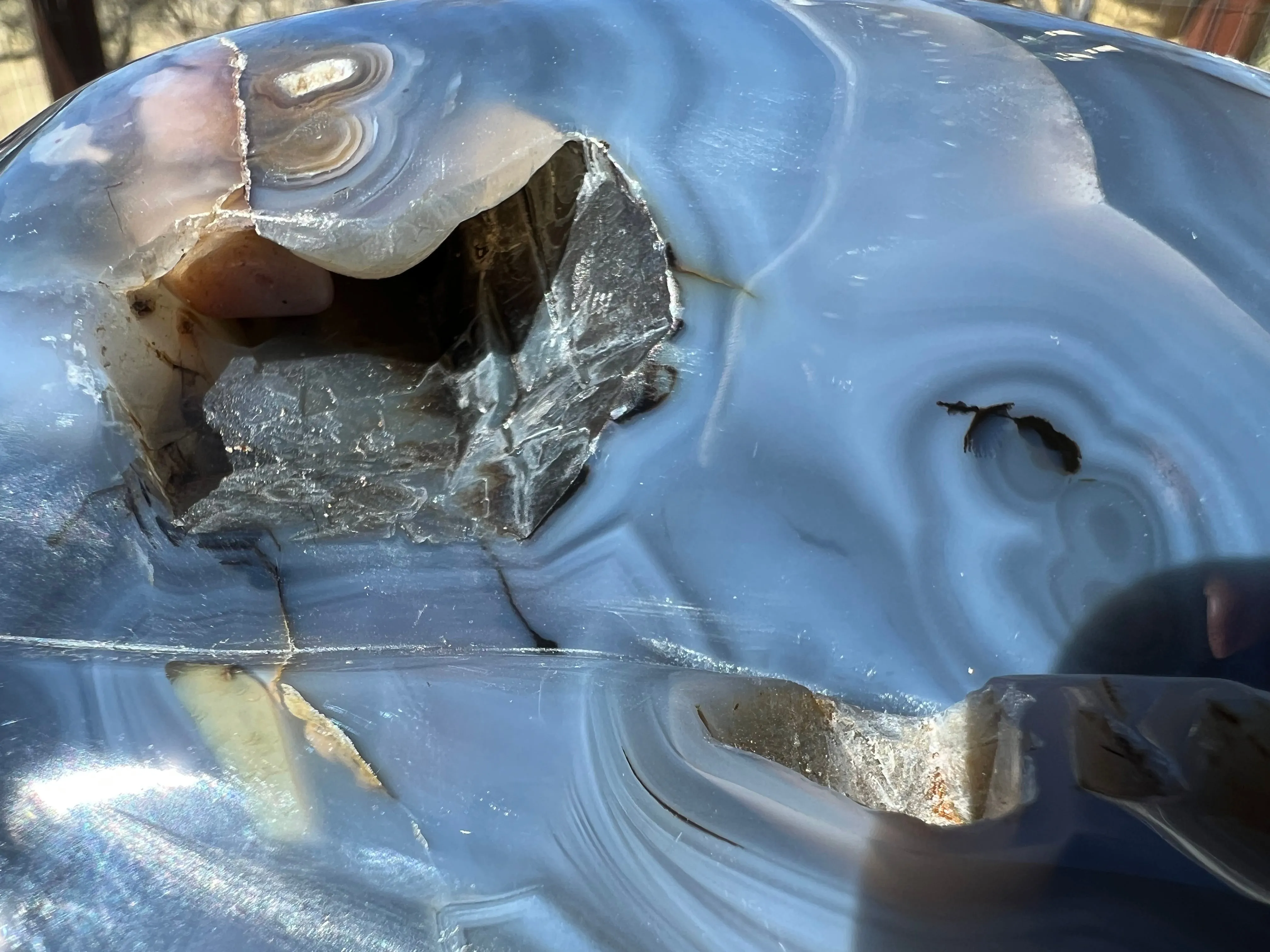Huge AMETHYST GEODE Crystal Skull with Chlorite, Hematite, Dendritic inclusions, AMAZING Vugs - 20lbs 