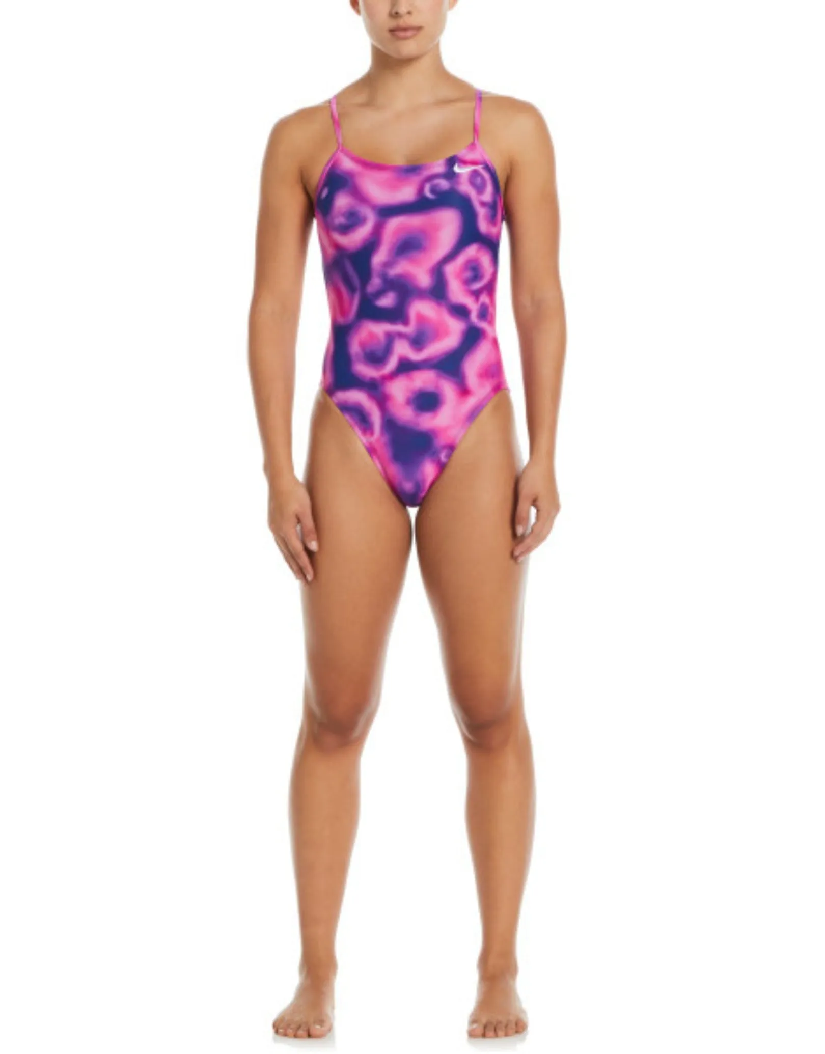 Hydrastrong Digital Haze Cutout Swimsuit - Fierce Pink