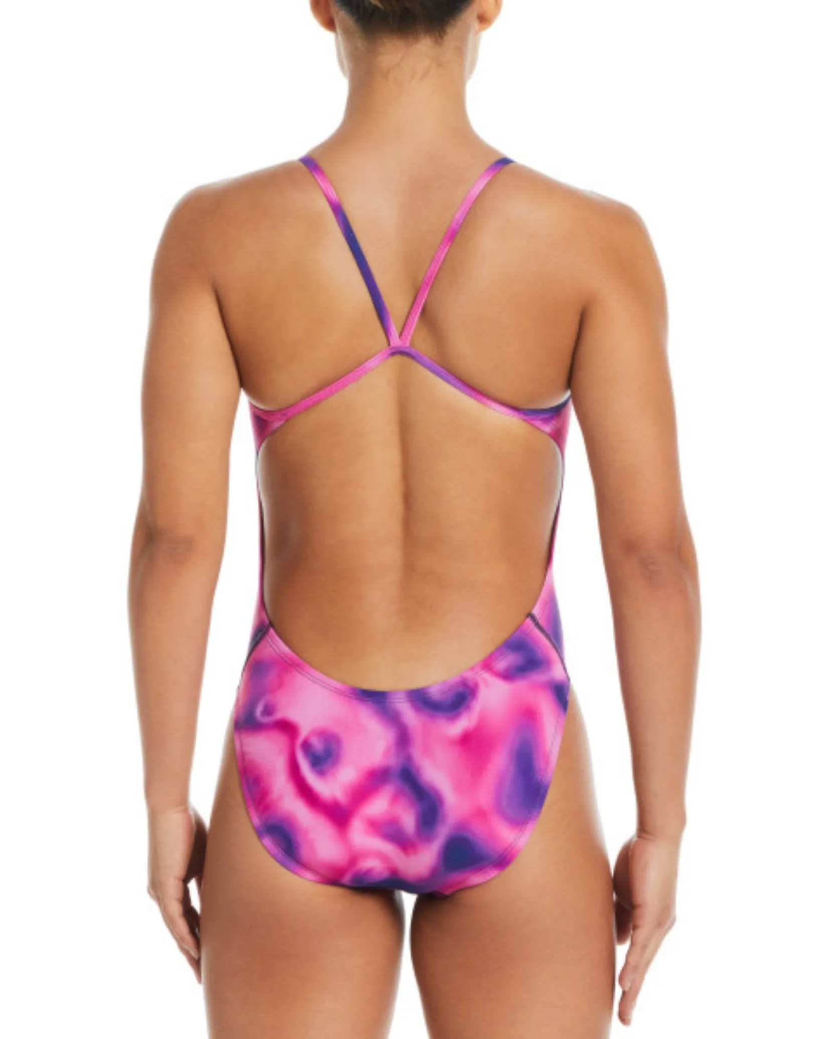 Hydrastrong Digital Haze Cutout Swimsuit - Fierce Pink