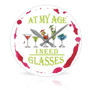 I Need Glasses <br>Round Acrylic Wall Clock 10.75"
