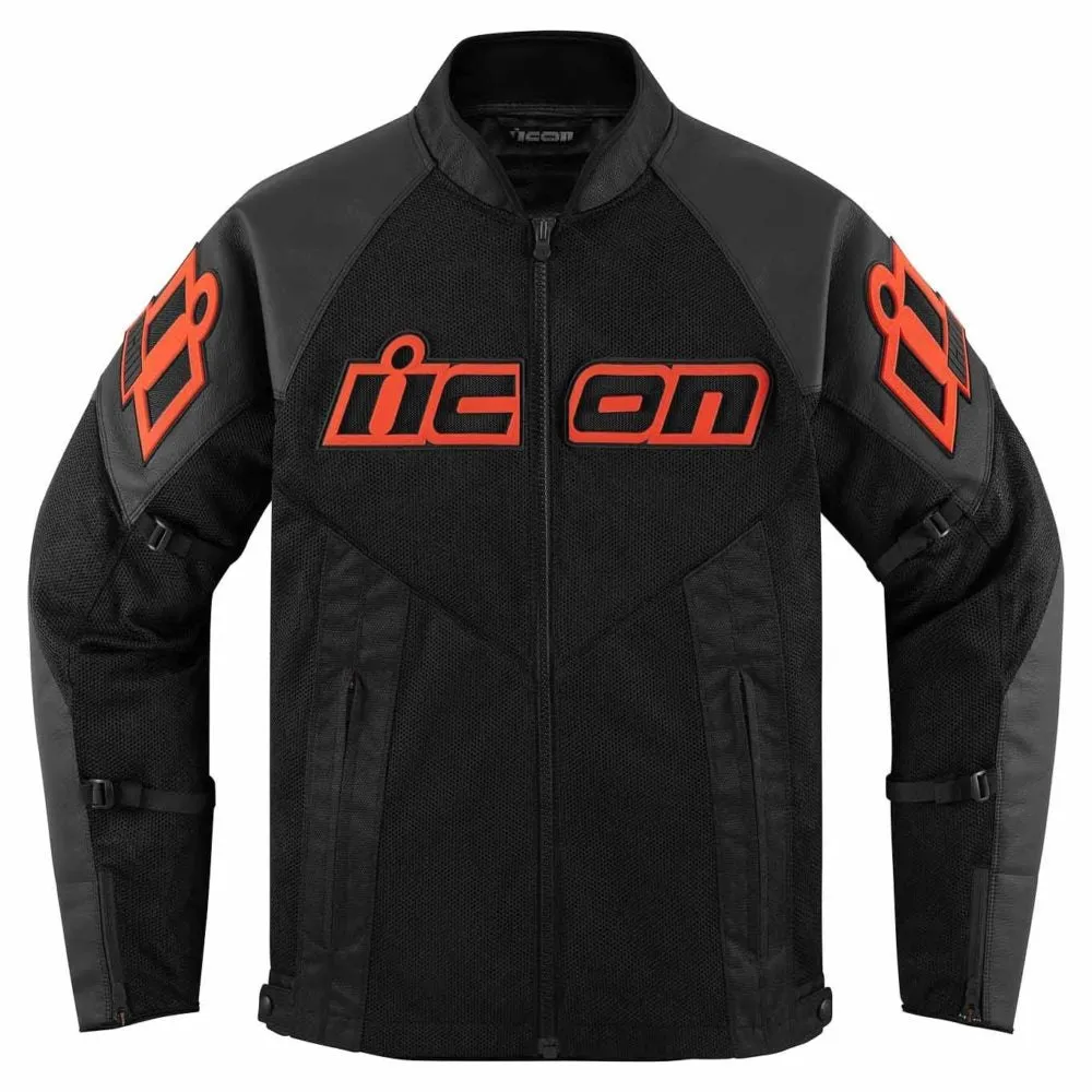 Icon Mesh AF Leather Jacket - Red