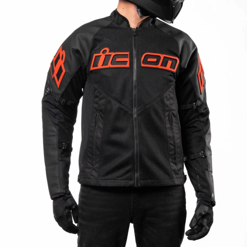 Icon Mesh AF Leather Jacket - Red
