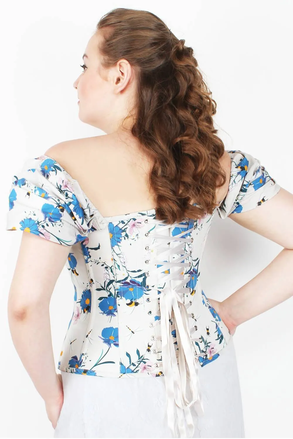 Inayah Steel Boned Bee Print Overbust Corset