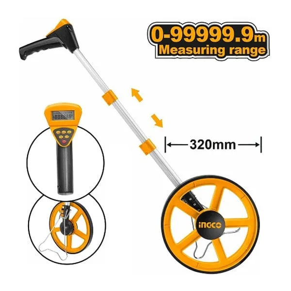 Ingco Digital Display Measuring Wheel with Dual Metric & Inch System – HDMW23