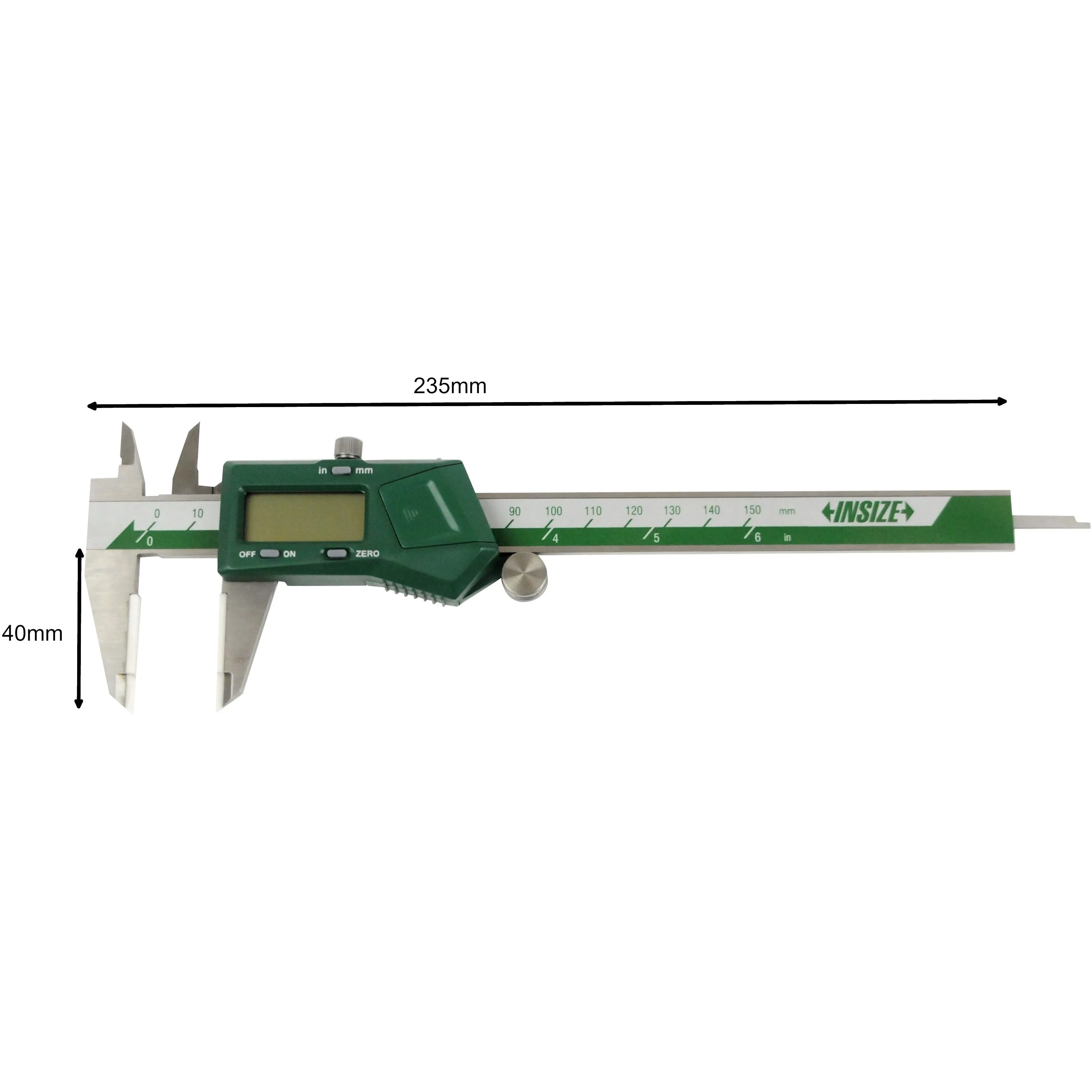 Insize Digital Caliper With Ceramic Tipped Jaws Range Series 1193-150