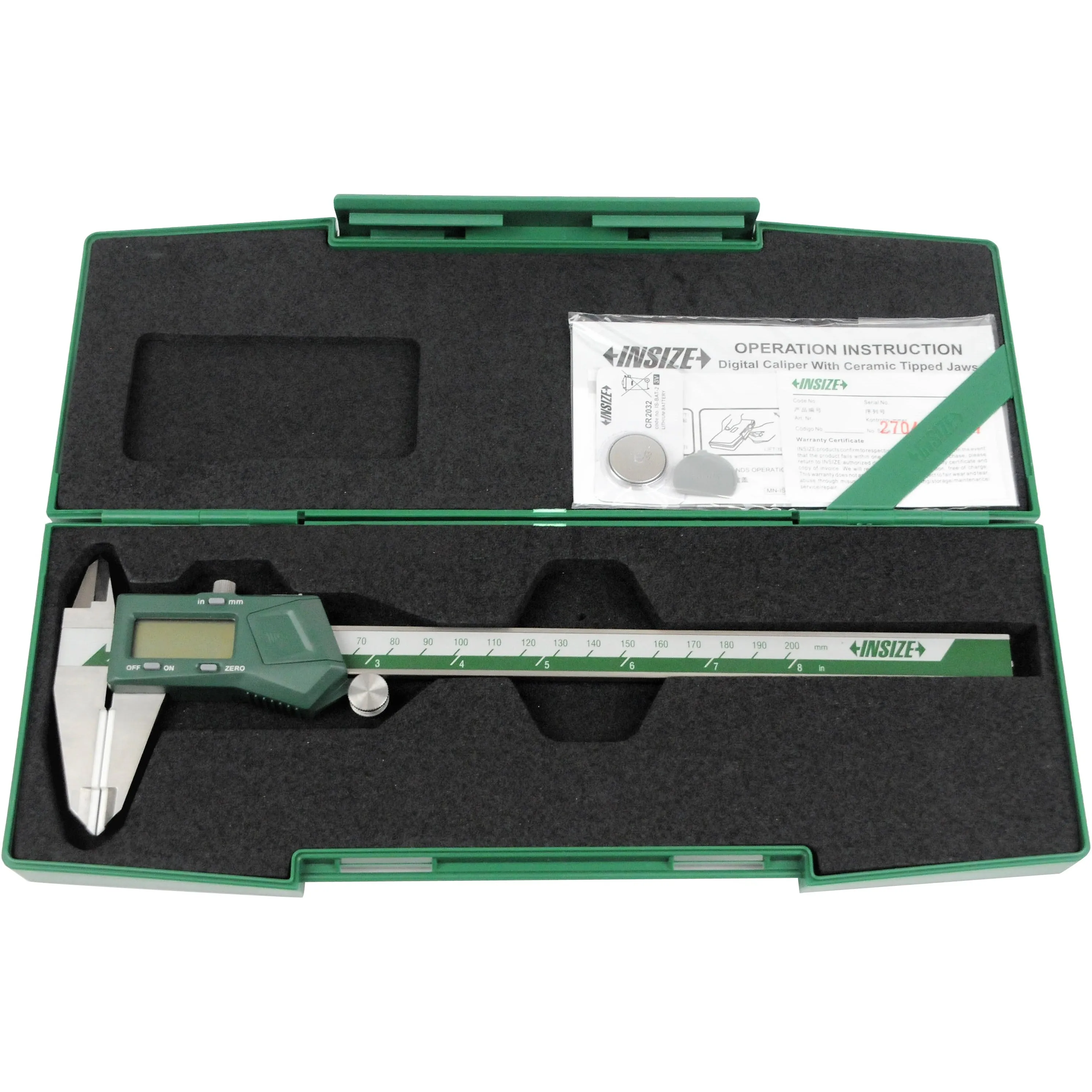 Insize Digital Caliper With Ceramic Tipped Jaws Range Series 1193-200