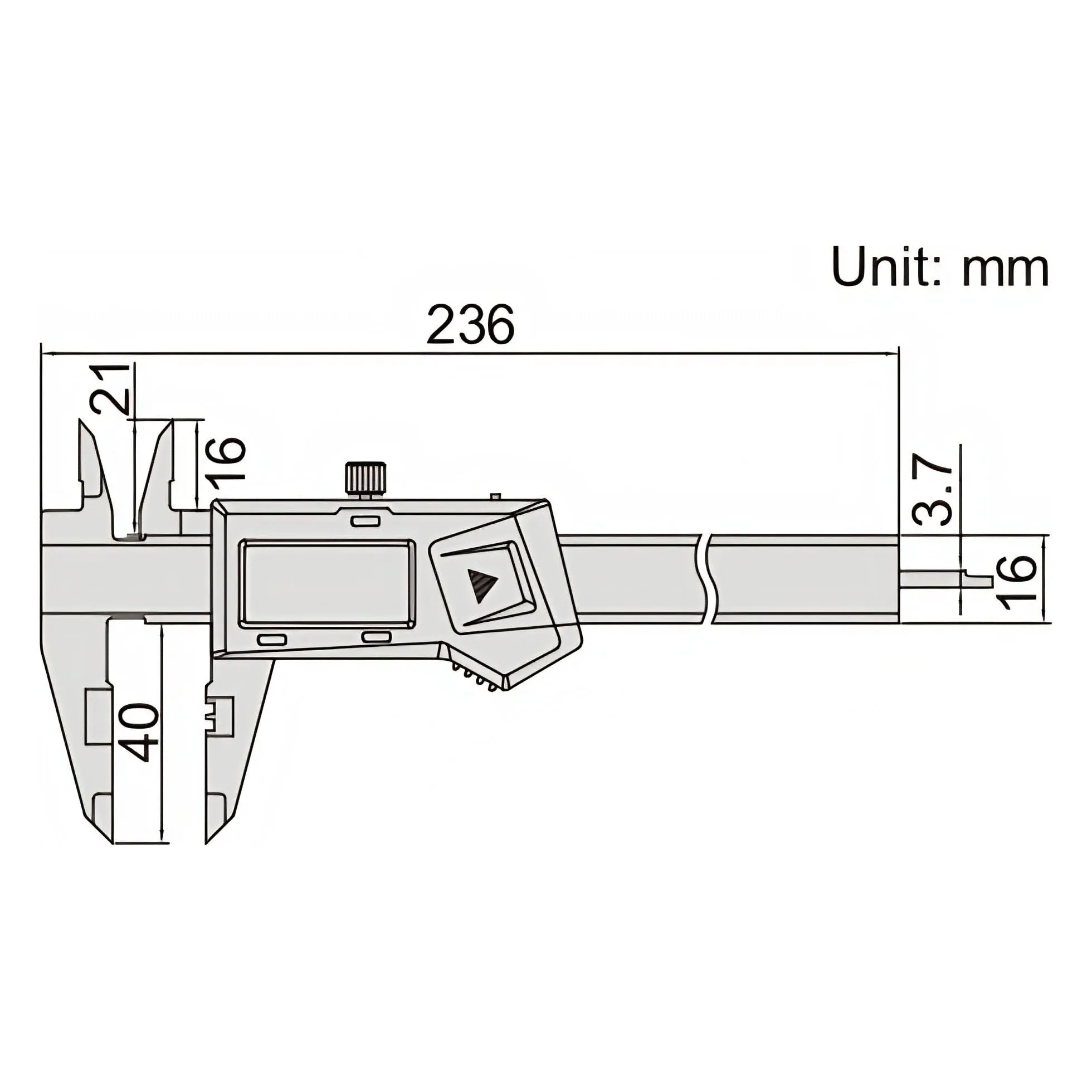 Insize Digital Crimp Height Caliper 0-150mm/0-6" Range Series 1165-150A