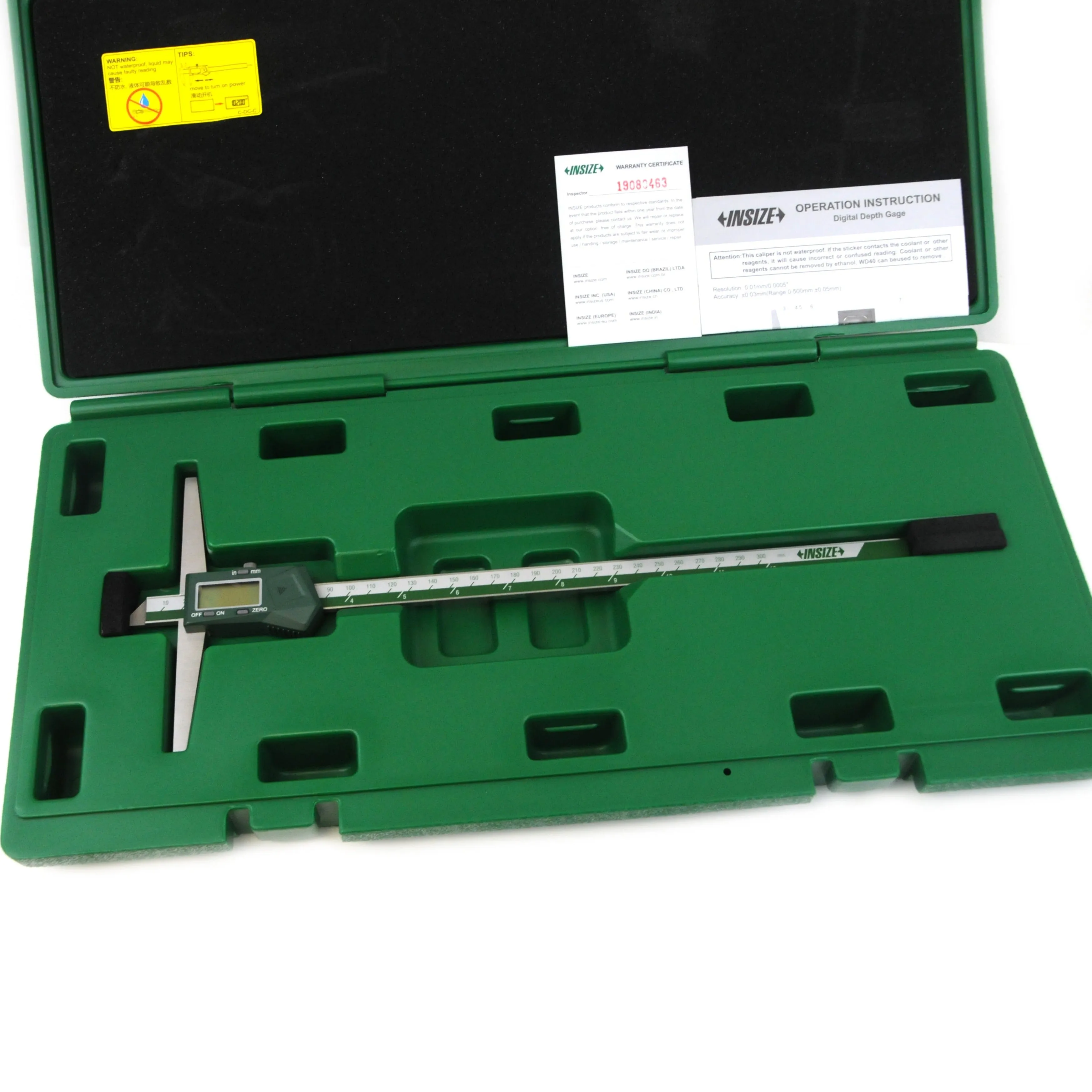 Insize Digital Depth Gauge 0-300mm/0-12" Range Series 1141-300A