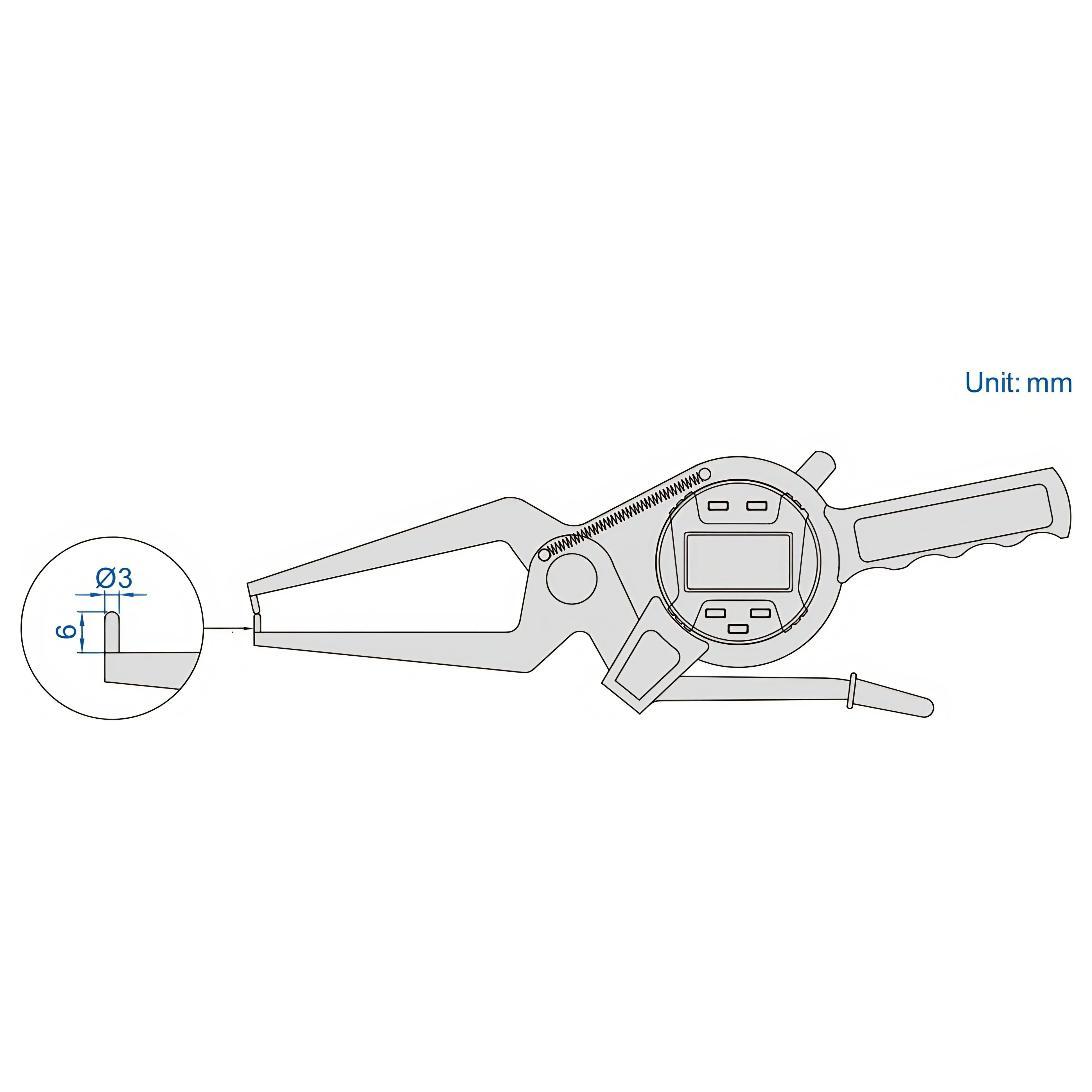 Insize Digital External Caliper Gauge 20-40mm/0.8-1.6" Range Series 2132-40