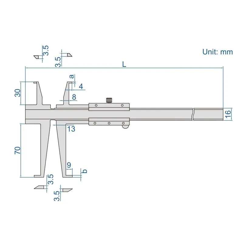 Insize Digital Groove Caliper 11-150mm Range Series 1199-150